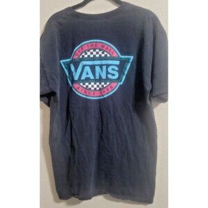 Vans Off The Wall Vintage T-Shirt 90's Y2K Men's Medium Black, Teal, Pink Skater
